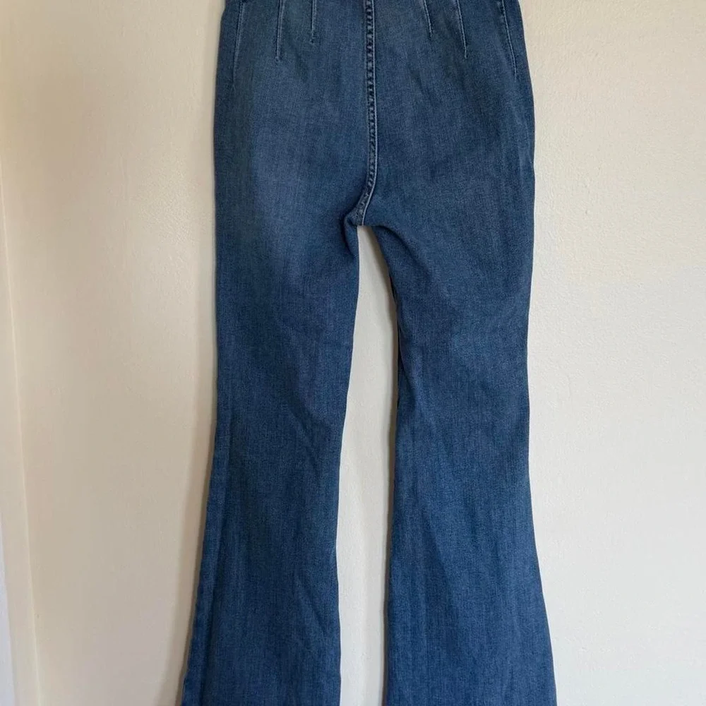 We the Free Jayde flare jeans high waisted denim retro western pleated size 26